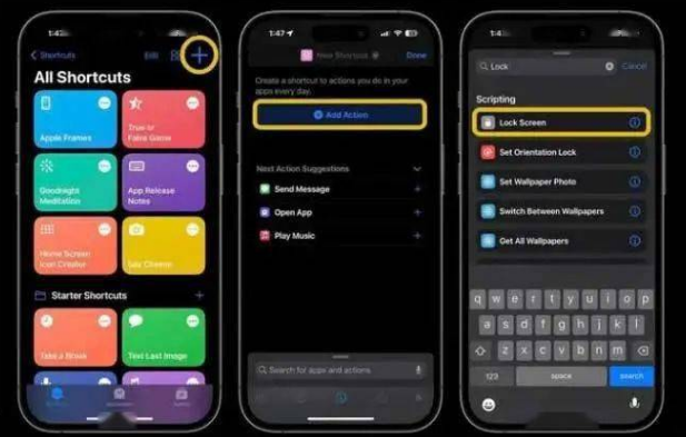 龙湖苹果14锁屏维修店分享iPhone14升级iOS16.4后如何创建锁屏快捷方式 