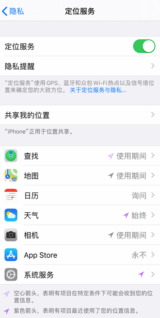 龙湖苹果手机维修分享iPhone 状态栏中时间显示为蓝色图标是什么情况 