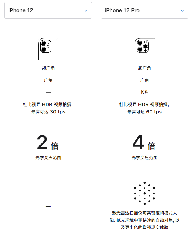 龙湖苹果手机维修分享苹果 iPhone 12 与 iPhone 12 Pro 选哪款 